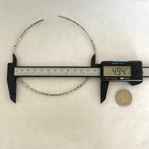 Sterling Silver 925 Flexible Hammered Torque Collar Choker Necklace 14.75" - Picture 14 of 16